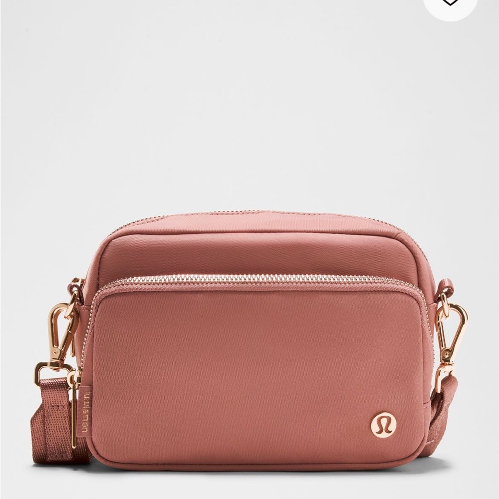 Lululemon Athletica Pink Crossbody Bag with Gold Hardware